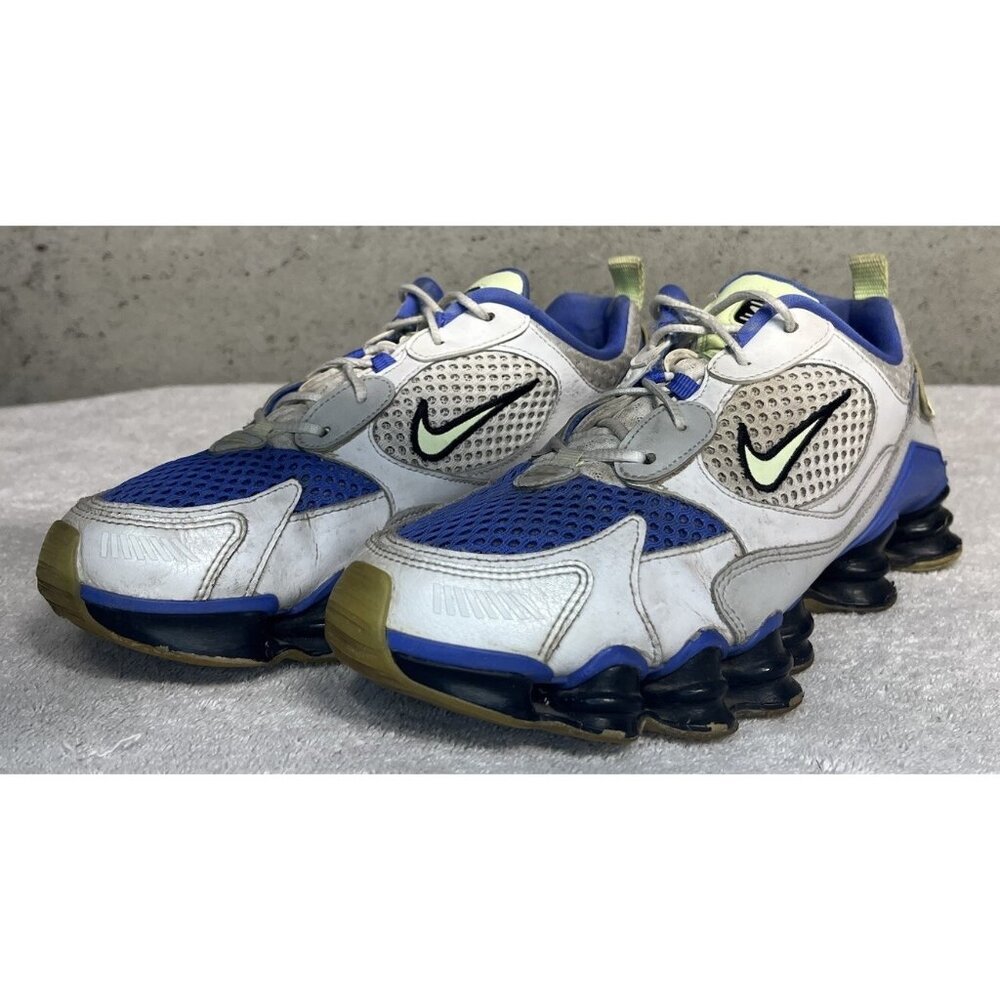 NIKE SHOX TL NOVA WHITE SAPPHIRE BLUE RUNNING SHOES CV3602-100 (WOMENS SIZE 10)